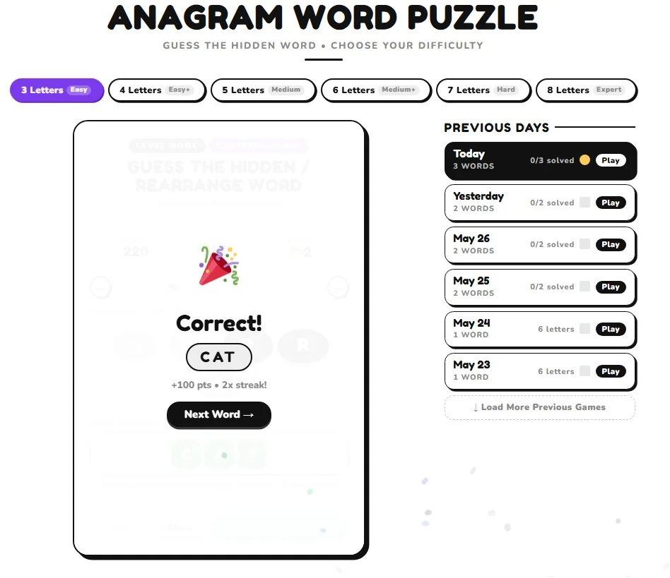 Anagram Word Game Puzzle Free Online 2 anagram word game puzzle result