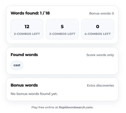 Combination Word Game Puzzle Online Word Found