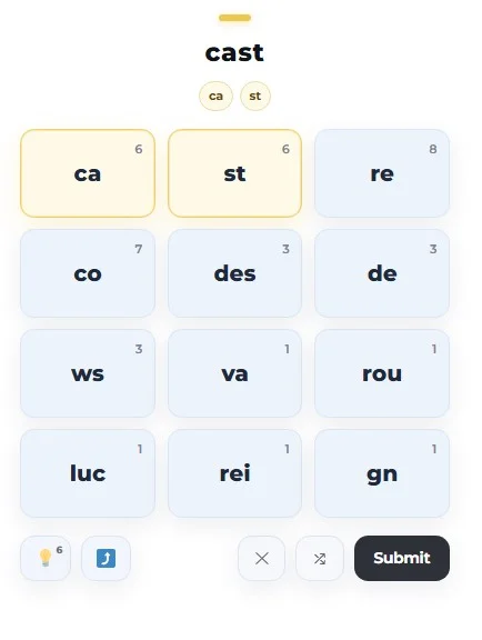 Combination Word Game Puzzle Online Work