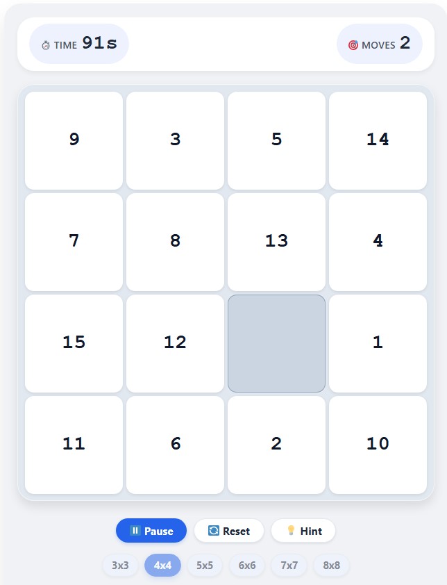 Sliding Number Puzzle Game | 15 Puzzle Online 1 Sliding Number Puzzle Game Online Free Play